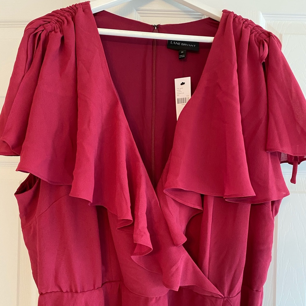 Lane Bryant Maroon flowy Dress NWT